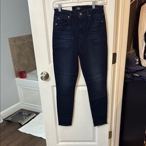 7 for all mankind woman’s high waist skinny jeans Dark Blue Jeans
